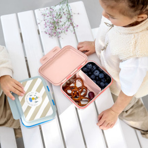 Boîte repas & goûter compartimentée en inox Sunny Explorer "Rose" Lässig