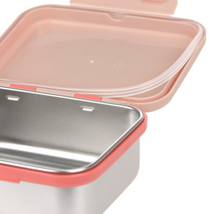 Boîte repas & goûter compartimentée en inox Sunny Explorer "Rose" Lässig