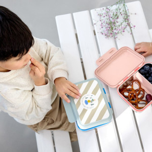 Boîte repas & goûter compartimentée en inox Sunny Explorer "Vert/Bleu" Lässig