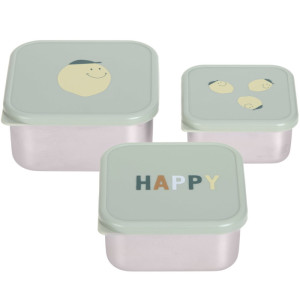 Boîtes à gouter en inox "Happy Fruits "Citron" (x3) Lässig