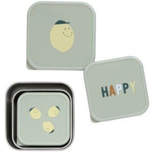 Boîtes à gouter en inox "Happy Fruits "Citron" (x3) Lässig