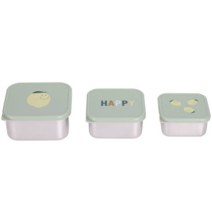 Boîtes à gouter en inox "Happy Fruits "Citron" (x3) Lässig