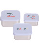 Boîtes à gouter en inox "Happy Fruits Cerise" (x3)
