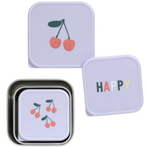 Boîtes à gouter en inox "Happy Fruits Cerise" (x3) Lässig