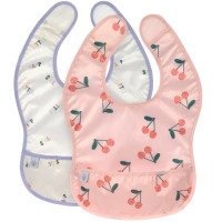 Bavoirs imperméables avec poche Happy Fruits "Cerise" (x2) (6-24 mois)