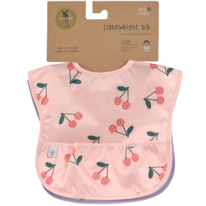 Bavoirs imperméables avec poche Happy Fruits "Cerise" (x2) (6-24 mois)