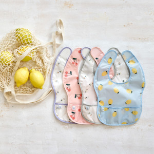Bavoirs imperméables avec poche Happy Fruits "Cerise" (x2) (6-24 mois)