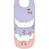Bavoirs imperméables en coton bio Happy  Fruits "Cerise" (x5)  (3-18 mois)