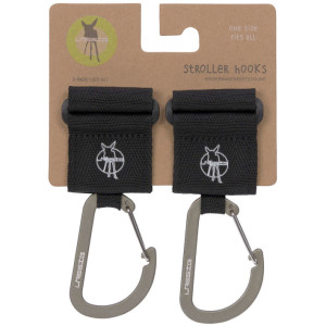 Crochets Attache Poussette avec mousqueton "Noir" (x2) lassig