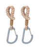 Crochets Attache Poussette avec mousqueton Corde "Camel/Vanille"