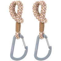 Crochets Attache Poussette avec mousqueton Corde "Camel/vanille"