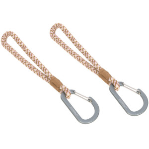 Crochets Attache Poussette avec mousqueton Corde "Camel/vanille"