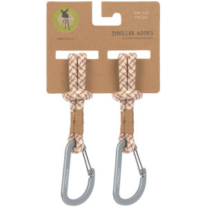 Crochets Attache Poussette avec mousqueton Corde "Camel/vanille"