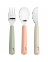 Couverts enfant en inox et silicone Happy Fruit "Cerise" (x3) (12 mois et +) Lassig