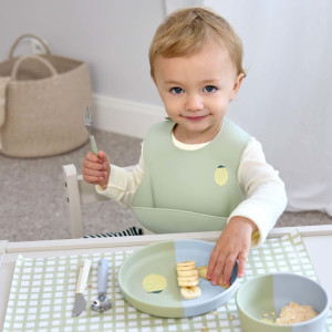 Couverts enfant en inox et silicone Happy Fruit "Citron" (x3) (12 mois et +) 