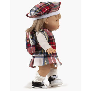 Ensemble Diana Robe + T-shirt "Tartan Ecru" pour poupée Gordis minikane