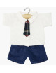 Gordis - Ensemble William (Pantalon, Chemise, Cravate) "Tartan Marine" pour poupée Gordis