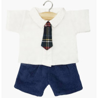 Gordis - Ensemble William (Pantalon, Chemise, Cravate) "Tartan Marine" pour poupée Gordis