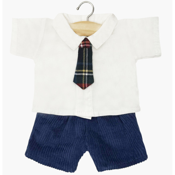 Gordis - Ensemble William (Pantalon, Chemise, Cravate) "Tartan Marine" pour poupée Gordis
