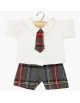 Gordis - Ensemble William (Pantalon, Chemise, Cravate) "Tartan Gris" pour poupée Gordis