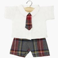 Gordis - Ensemble William (Pantalon, Chemise, Cravate) "Tartan Gris" pour poupée Gordis