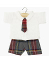 Gordis - Ensemble William (Pantalon, Chemise, Cravate) "Tartan Gris" pour poupée Gordis