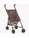 Poussette pour poupée et poupon "Tartan Gris" MInikane