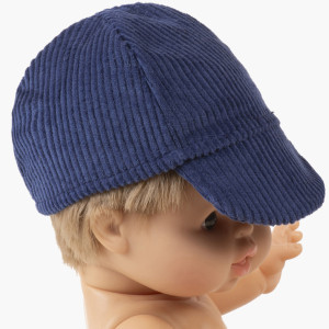 Casquette en velours "Bleu foncé" pour poupée Gordis Minikane
