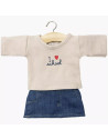 Gordis - Ensemble Jupe en jean + Top "I Love School" pour poupée Gordis