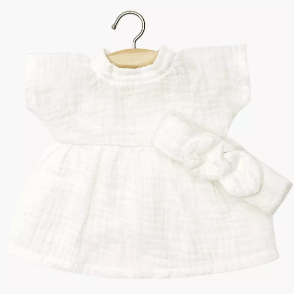 Babies - Robe Faustine et headband "Blanc" pour poupée Babies