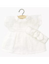 Robe Faustine et headband "Blanc" pour poupée Babies Minikane