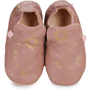Chaussons bébé en cuir My Blublu "Astro Vieux Rose" Easy Peasy