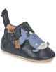 Chaussons bébé en cuir My Blublu "Baleineau Marine"