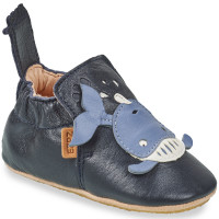 Chaussons bébé en cuir My Blublu "Baleineau Marine"