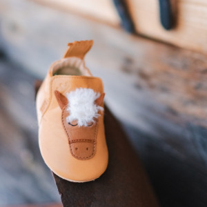 Chaussons bébé en cuir My Blublu "Poney Oxi"