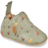 Chaussons bébé en cuir My Blublu "Potager Vert Amande"