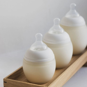 Biberon anti-colique en silicone BibRond (240ml) "Milk" Elhée