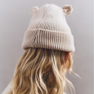 Bonnet bébé en tricot coton bio Gina Ours "Sandy" Liewood