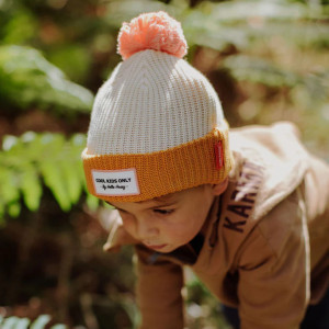 Bonnet en coton bio et polaire Color Block "Camel" (Bébé & Enfant) Hello Hossy
