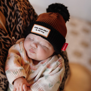 Bonnet en coton bio et polaire Color Block "Blacky" (Bébé & Enfant) Hello Hossy
