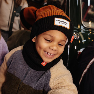 Bonnet en coton bio et polaire Color Block "Blacky" (Bébé & Enfant) Hello Hossy
