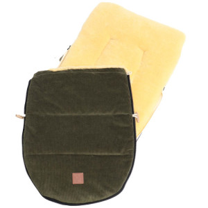 Nid d'ange en peau d'agneau et velours côtelé Filia Cord "Vert Olive" (0-12 mois) Kaiser