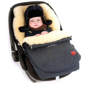 Nid d'ange bébé hiver pour cosy en peau d'agneau Emma "Anthracite" kaiser -