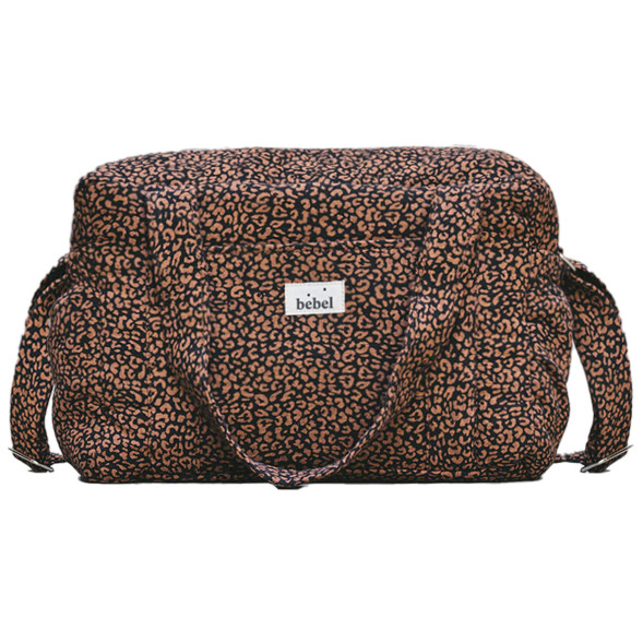 Sac à langer Middle en gaze de coton Capsule "Leopard Noir"