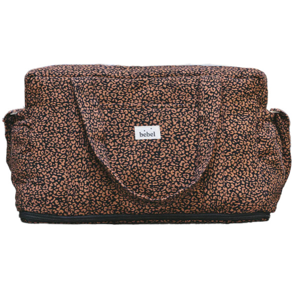 Sac à langer 24/48H en gaze de coton Capsule "Leopard Noir"