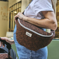 Sac Banane à langer en gaze de coton Capsule "Leopard Noir"