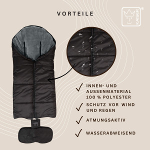 Chancelière universelle en polaire Thermo Sandy "Noir/Gris" Kaiser