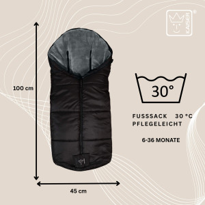 Chancelière universelle en polaire Thermo Sandy "Noir/Gris" Kaiser