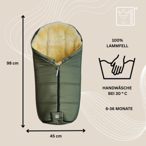 Chancelière universelle en peau d'agneau Iglu 2.0 "Salbei Green" Kaiser