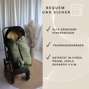 Chancelière universelle en peau d'agneau Iglu 2.0 "Salbei Green" Kaiser
